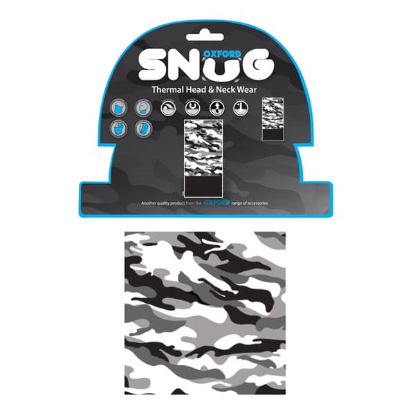 Oxford Snug Camo Värmarkrage, Vit/Svart/Grå, Universal