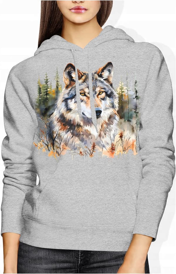 DAME SWEATSHIRT ULV MED DYR MÅNESKOVPRINT GAVE M