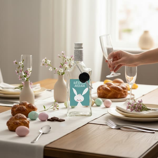 5x Flaskor för PÅSKLIKÖR Presentflaska FALA 500ml dekorerad 0,5l