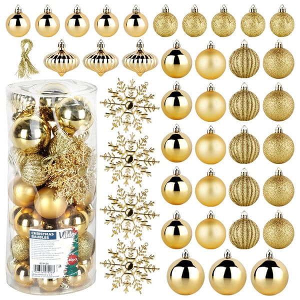 Julgran obrytbar guld 4 / 5 / 6 / 10 cm 40 st