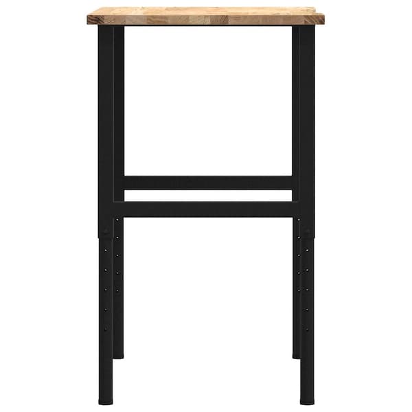vidaXL arbejdsbord, 80x60x(71,5-98) cm, egetræ
