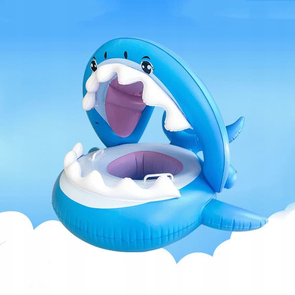 Oppustelig ring til svømning i poolvandet for børn 3-10 år Shark