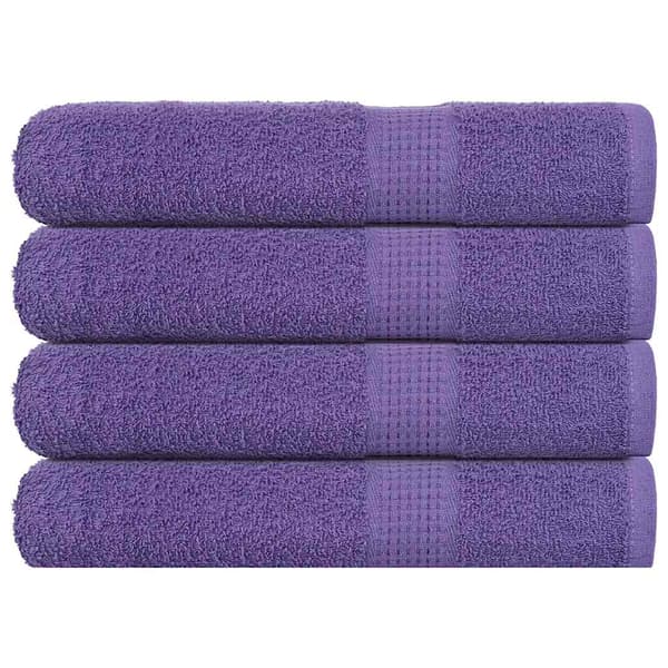 vidaXL Bastuhanddukar, 4 st, lila, 80x200 cm, 100 % bomull