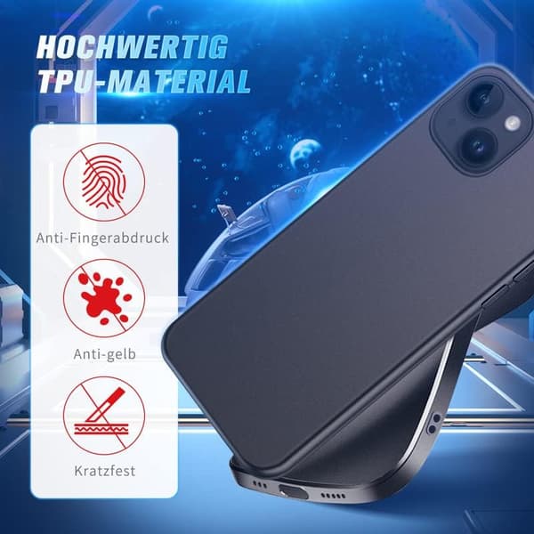 SVART SILIKONBAKSKYDD till iPhone 14 Plus 6,7'