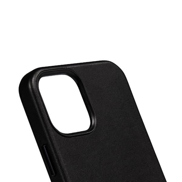 Crong Essential Cover - iPhone 12 Pro Max imiteret lædercover (sort)