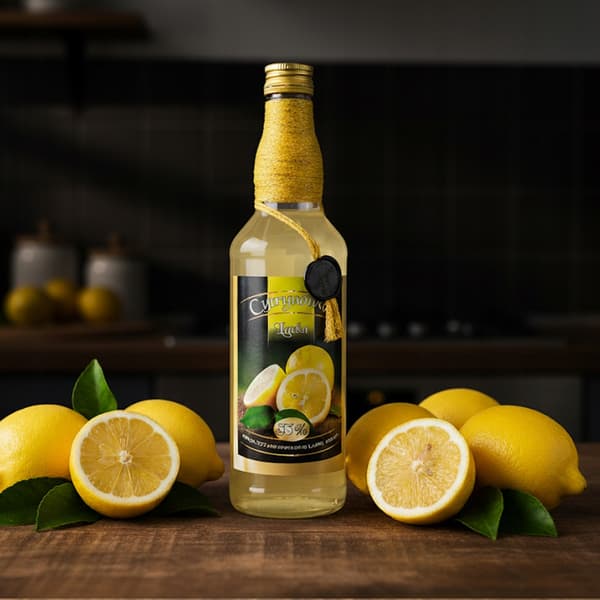 5x Dekorative citron vodka flasker Monopol glasflasker 500ml Łącka