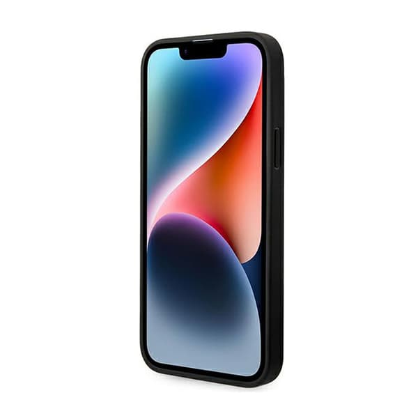 Ferrari-nahkaleimasimen sivut - iPhone 14 Plus -kotelo (musta)