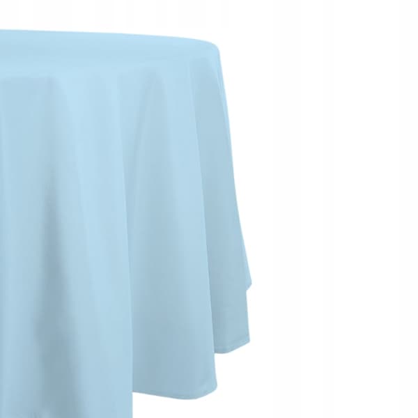 Pletresistent blå glat dug til rundt bord diameter 320 cm polyester 180g