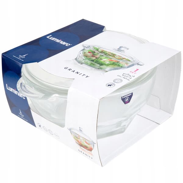 Värmebeständig glasvas med lock, 2,5 l
