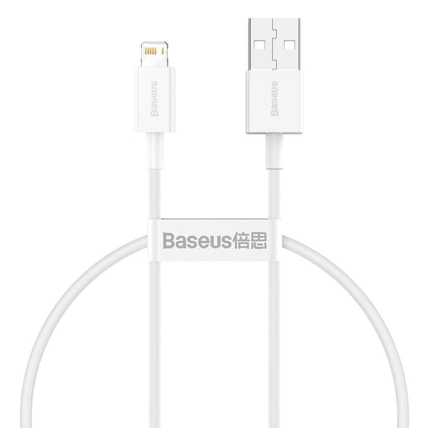 Baseus Superior -sarjan USB-Lightning-kaapeli, 2.4A, 0.25m (valkoinen)