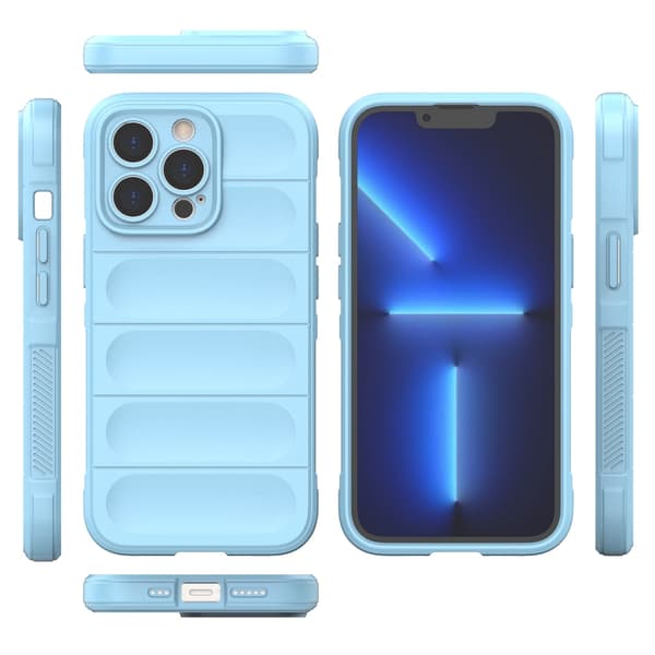 Magic Shield-cover til iPhone 13 Pro, fleksibelt pansret cover, lyseblå