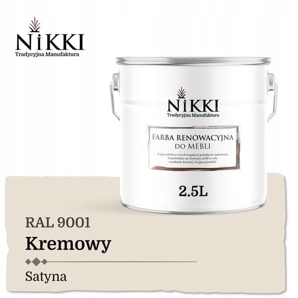 Färg för köksfrontar kräm RAL9001 satin 2,5L