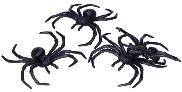 Dekorointijoukko Hämähäkit Musta Halloween 4 kpl 8 cm