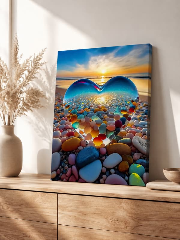 MALING EFTER TAL MED RAMME Billeder til maleri - Solnedgang 40x50 cm