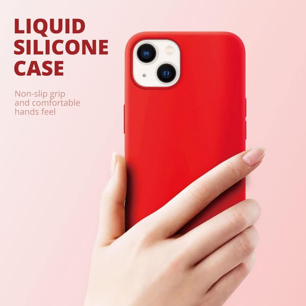 PUNAINEN SILIKONIKUORI IPHONE 13 6.1':LLE