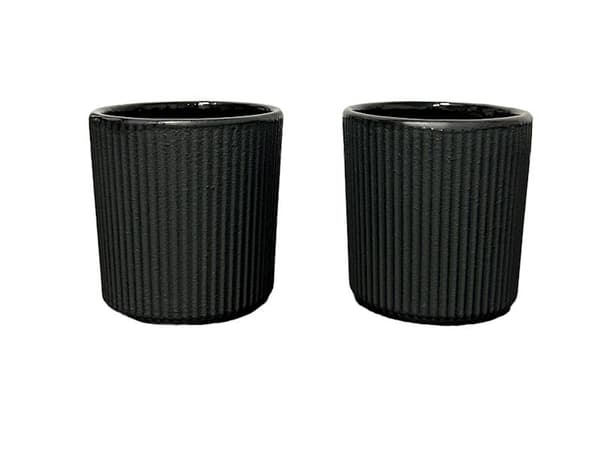 Sorte støbejernskopper, 2 stk. støbejerns urtetesæt, 100 ml