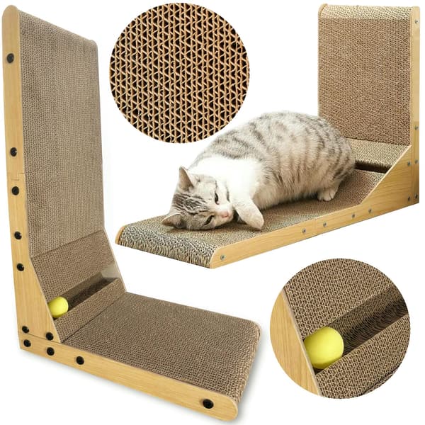 Hjørne kradsetræ til katte med bidsk bold 60 cm + katteurt