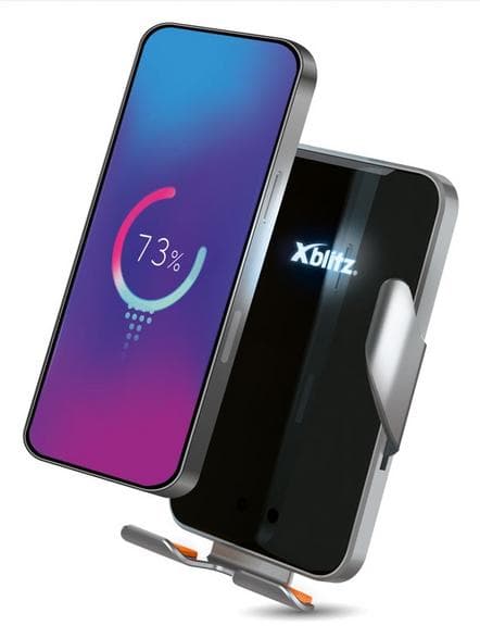 XBLITZ FX4 Elegance Trådlös Laddningshållare för Bil Svart och Silver