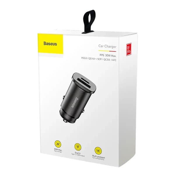 Baseus Square PPS QC4.0 / PD3.0 Billaddare 5A 30W (Svart)