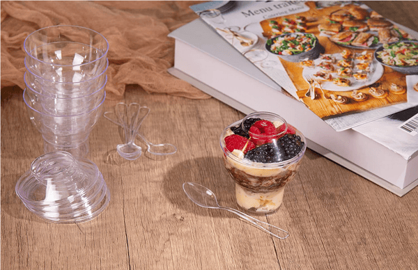 Transparent återanvändbar plastsked 50 st