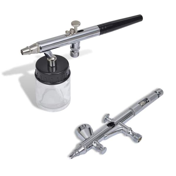 Airbrush/ruiskupistooli kahdella pistoolilla