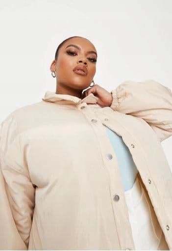 P0/LX2* MISSGUIDED PLUS SIZE DAM BEIGE JACKA 44 44 4_