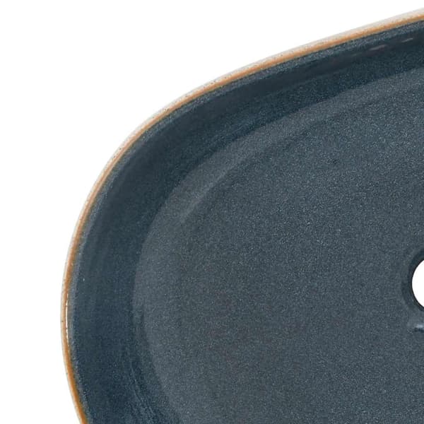 vidaXL bordvask sandblå oval 59x40x14 cm