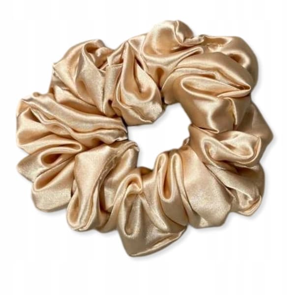 Satin hårbånd uden led 13 cm behagelig beige