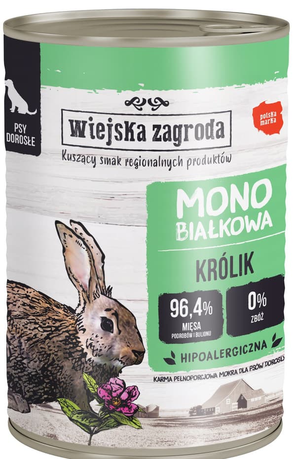 Wiejska Zagroda | Voksen | Monoprotein hundefoder 400g - Kanin 0,4kg