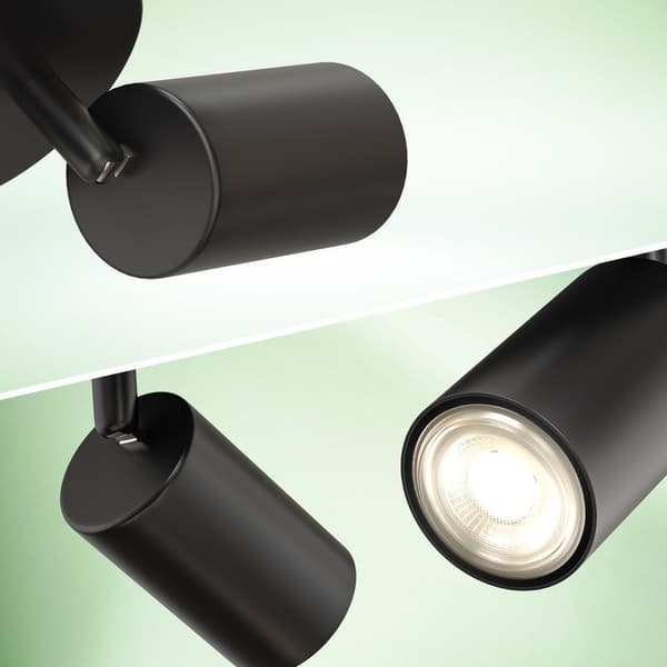 LED loftlampe 3xGU10 sort 3000K drejelig 44cm moderne STUE