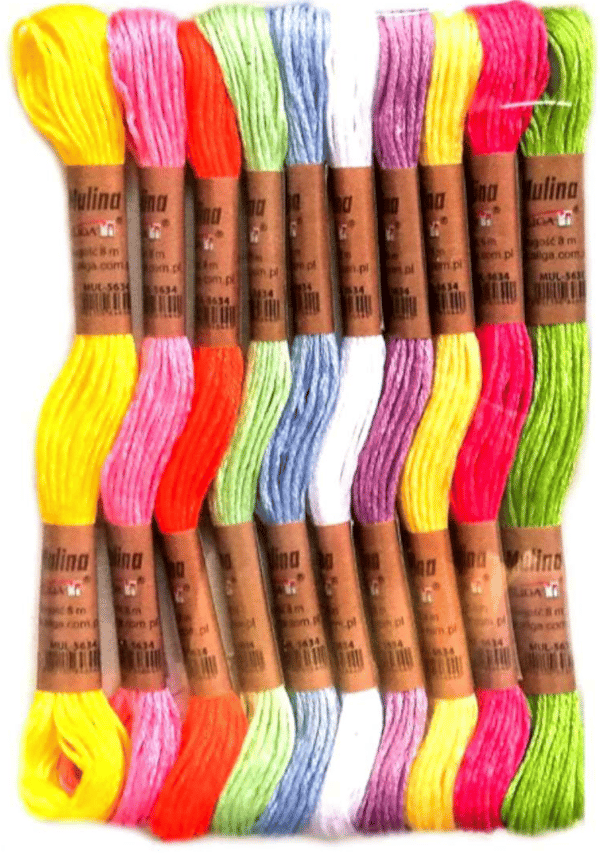 Broderitrådar, garn, blandade färger, 8m, 10 st.
