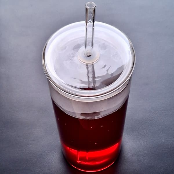 KRUS GLASFLASKE FLASKE MED SUGERØR 600ml GLAS