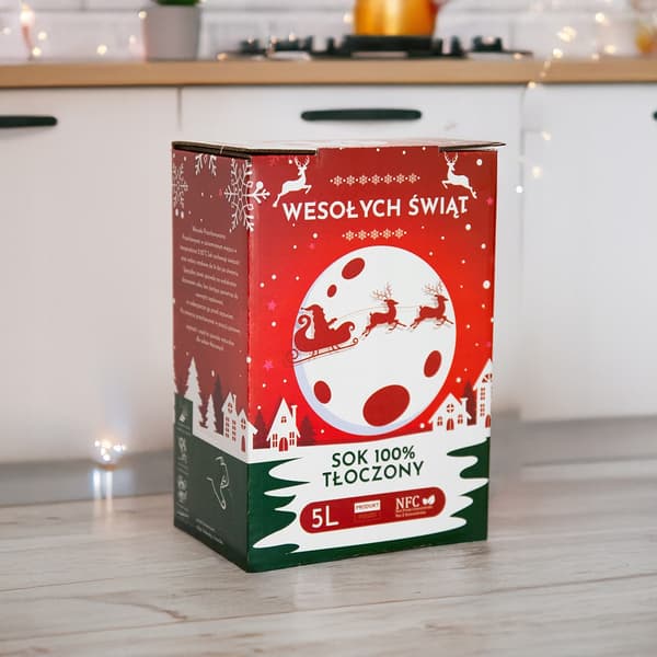 JUL ÆBLEJUICE KARTON 100% PRESSE 5L Til Julemanden