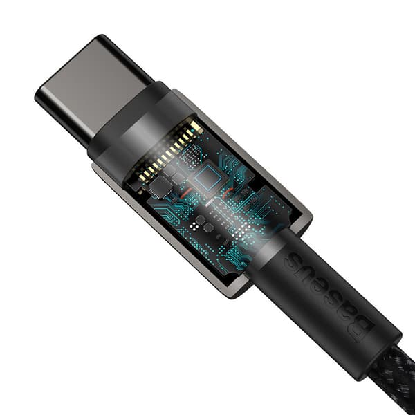 Baseus Tungsten Gold USB-C - USB-C -kaapeli, 100W, 1m (musta)