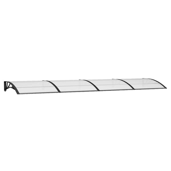 vidaXL Dörrtak svart 400x100 cm polykarbonat