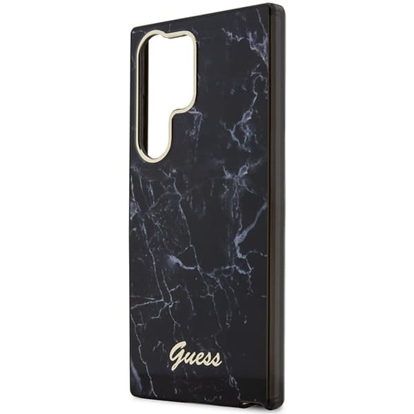 Guess GUHCS23LPCUMAK S23 Ultra S918 sort/sort hårdt etui marmor
