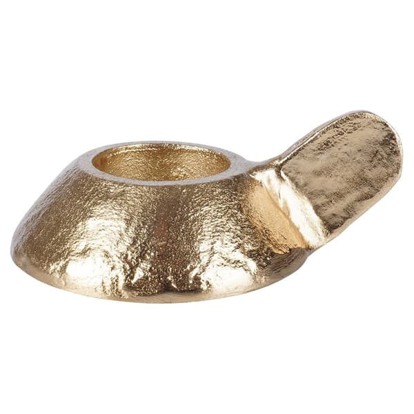 Ljusstake aluminium guld 12x9x5 cm
