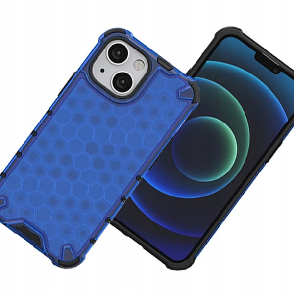 Honeycomb Armored Cover med Gelramme til iPhone 13 Mini, Blå