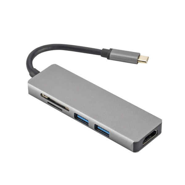 Hub USB-C 3.1 Konverter 2x USB 3.0 HDMI micro SD Kortlæser Adapter