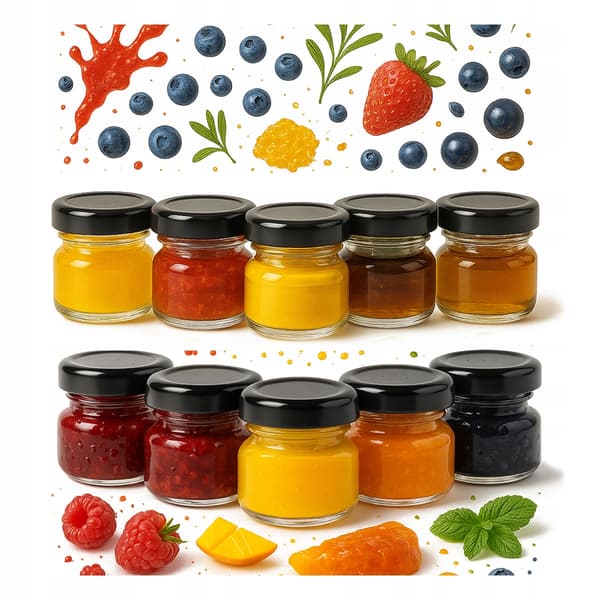 100x krukke 40ml med låg til honning, marmelade, krydderurter, krydderier, bryllupscreme