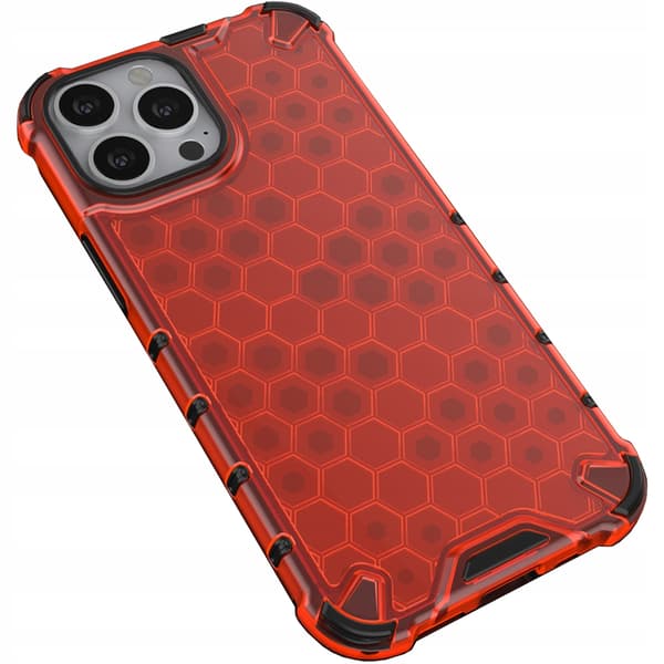 Honeycomb Armored Case med Gelram iPhone 13 Pro Max Röd