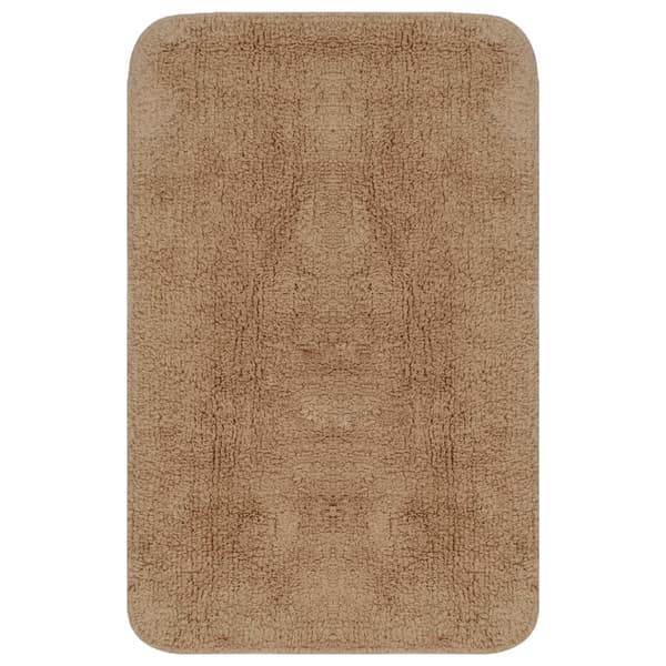 vidaXL 2-delat badrumsmattaset, tyg, beige