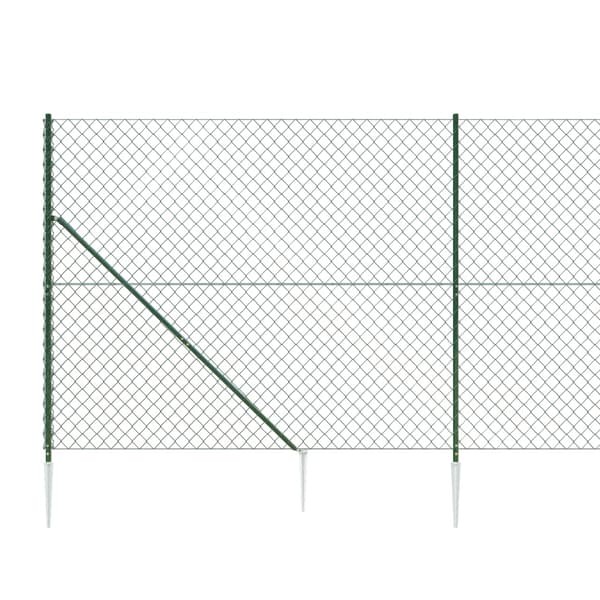 vidaXL nethegn med ankre, grøn, 0,8x25 m