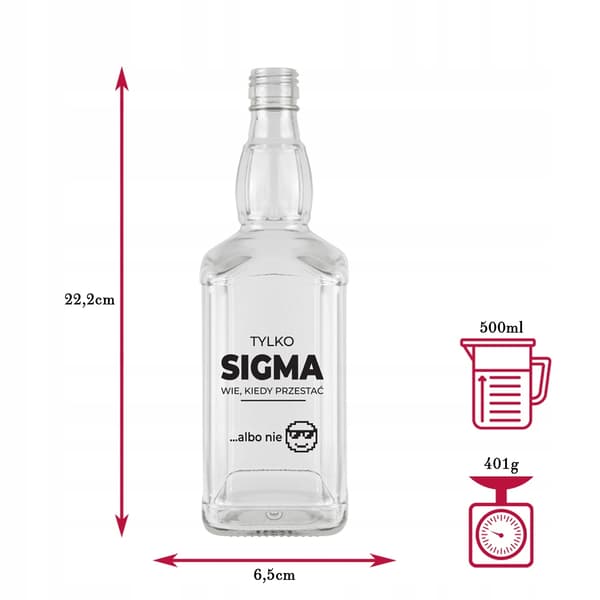 10x Daniel Glasflaskor 500ml För Alkoholgåva Med Tryck - Sigma