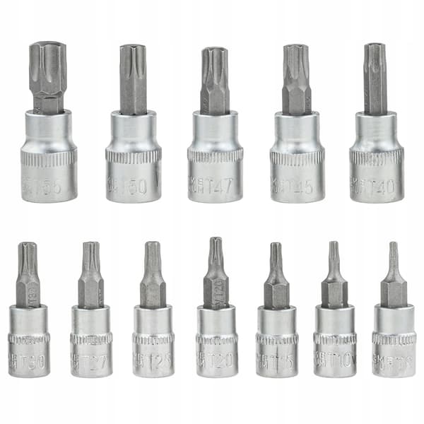 Sæt Torx-bits på skinne 1/4 3/8 T8-T55