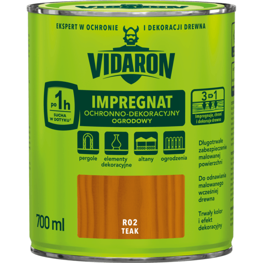 VIDARON TRÄDGÅRDSIMPREGNERING TEAK R02 0,7L