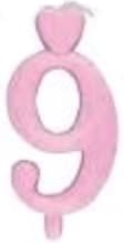Nummer 9 sydänkynttilä pinkki