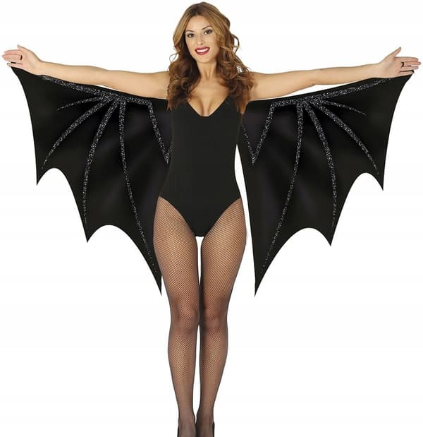 Kostymkappa fladdermuvsvingar svart vampyr Halloween karneval