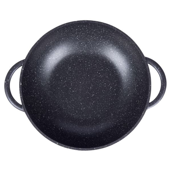Wokpanna i granit med glaslock GRANDE 32 cm