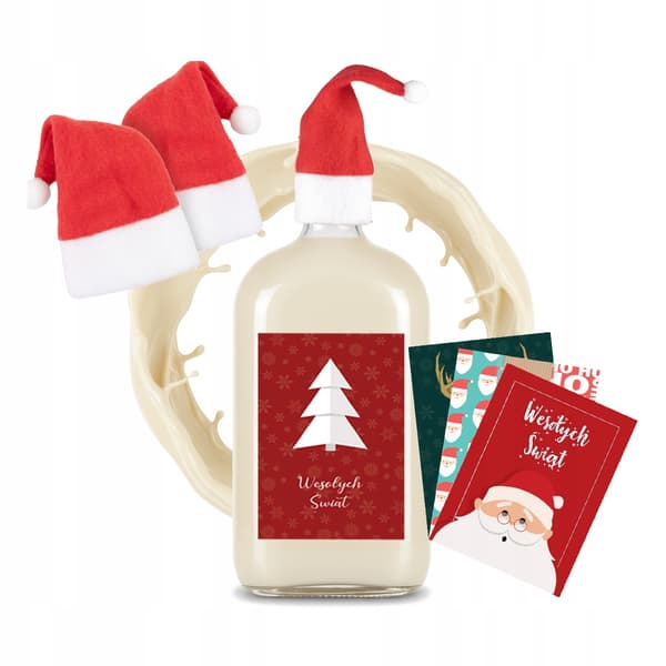 5x CLASSIC-flaskor 500ml JULETIKETT TOMTEKORK För likör 0,5l
